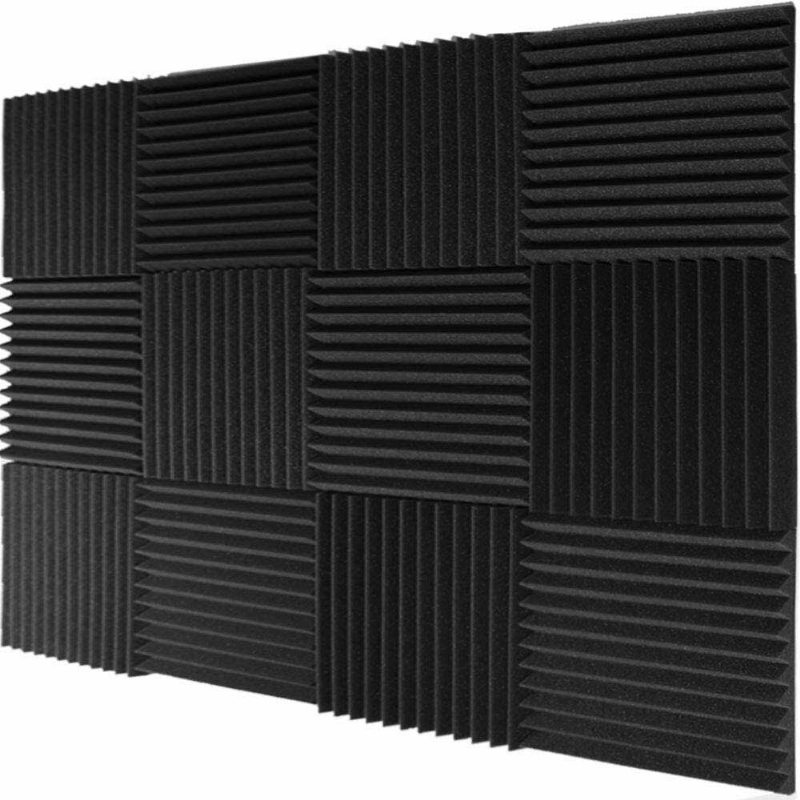 12pcs Čierna Zvukovo Izolačná Pena Akustický Nástenný Panel Zvuková Izolácia Penové Štúdiové Obklady