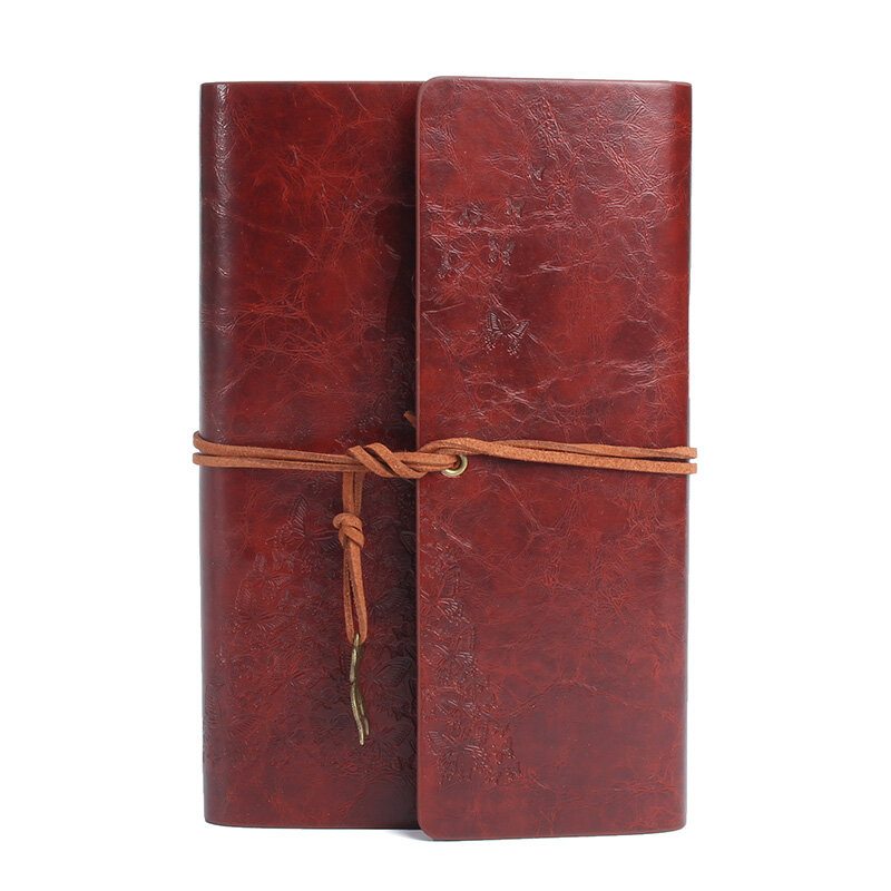 Cestovný Zápisník V Originálnej Koženej Väzbe Ručne Vyrobený S Voľnými Listami Vo Vintage Štýle