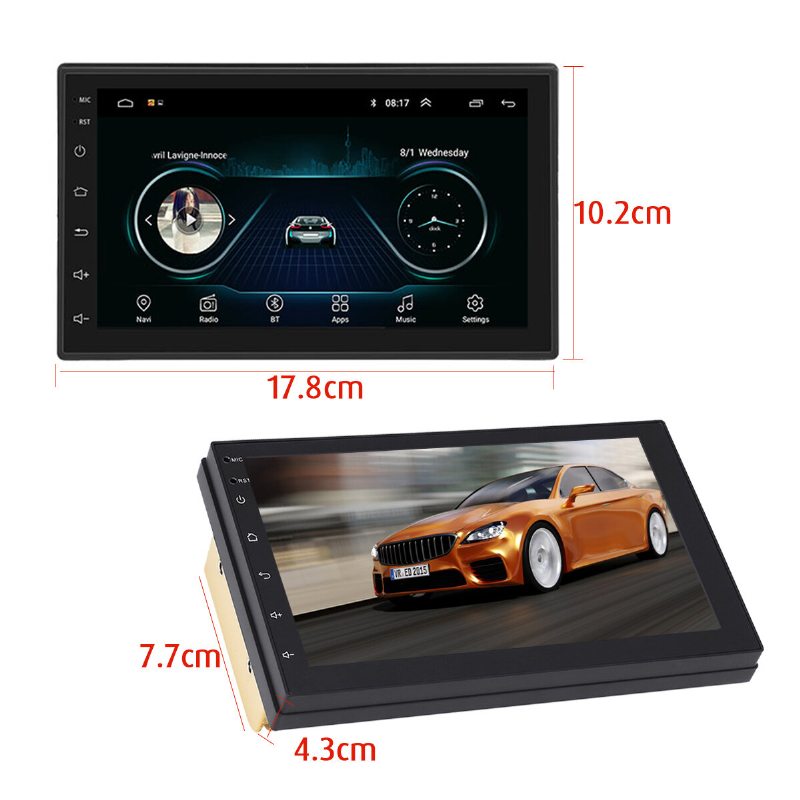 Imars 7 Palcový 2din Pre Android 8.0 Autorádio Mp5 Prehrávač 2.5d Obrazovka Gps Wifi Bluetooth Fm So Zadnou Kamerou