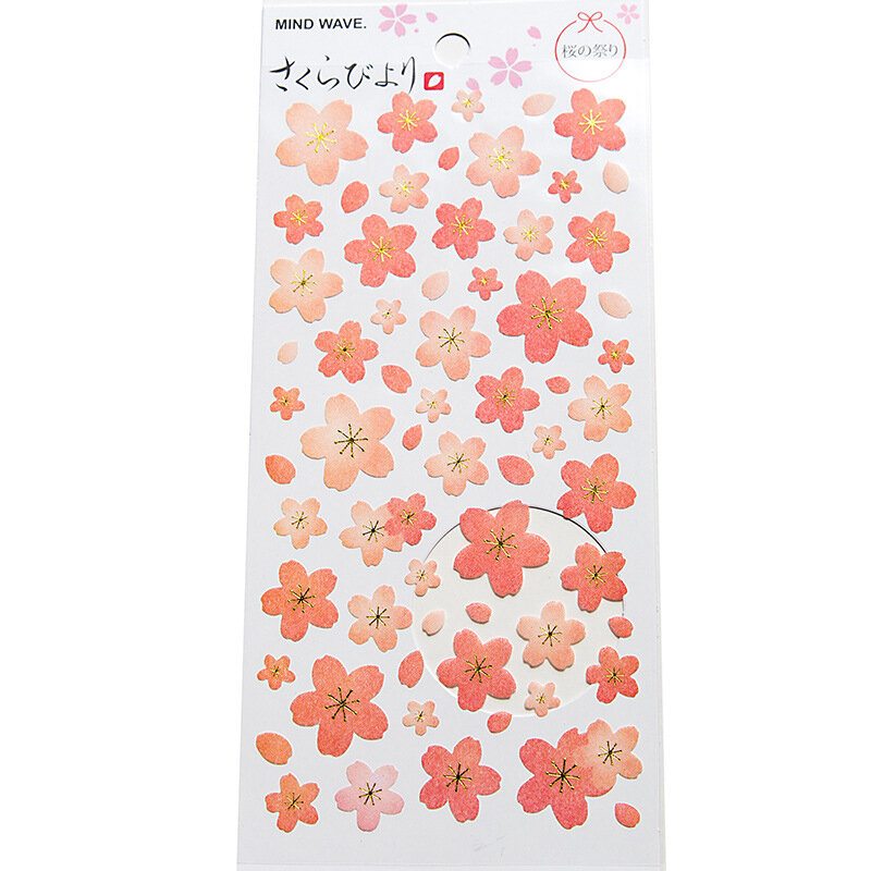 Romantic Cherry Blossoms Diy Samolepky Dekoratívne Scrapbookingový Diár Album Stick Label Decor Craft