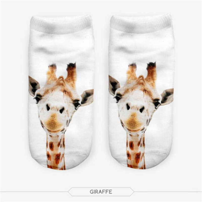 3d Digitálna Tlač Design Animals Vysoko Kvalitné Dámske Lodičkové Ponožky Členkové