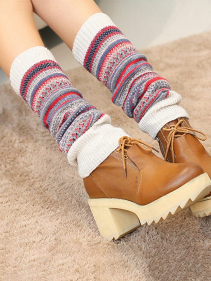 Dámske Kompresné Ponožky Vintage Farby Pruhované Módne