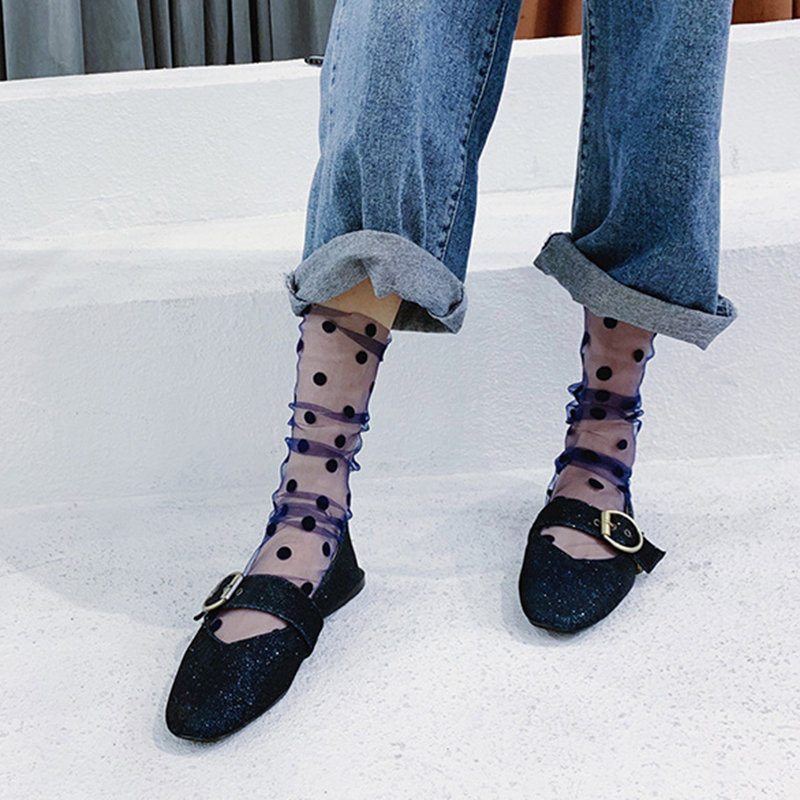 Dámske Ponožky Vogue Wild Summer S Tenkými Bodkami So Strednou Trubicou