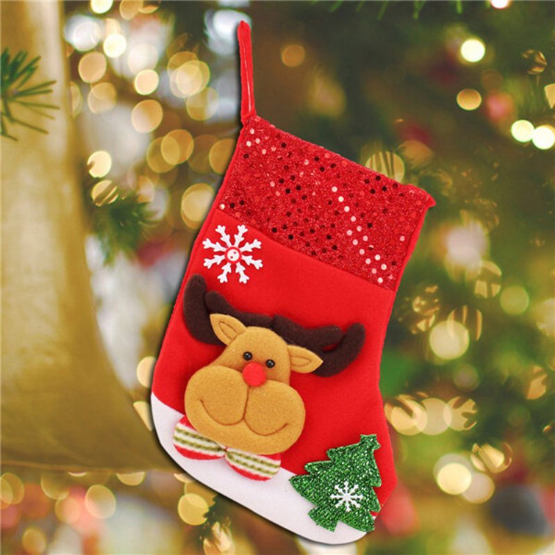 Nový Rok Vintage Vianočná Pančucha Snehuliak Taška Darčekové Ponožky Ornament Na Vianočný Stromček