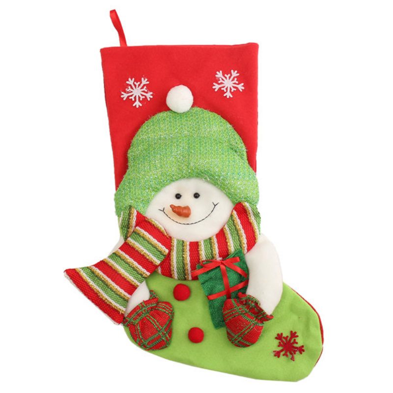 Nový Rok Vintage Vianočná Pančucha Snehuliak Taška Darčekové Ponožky Ornament Socks