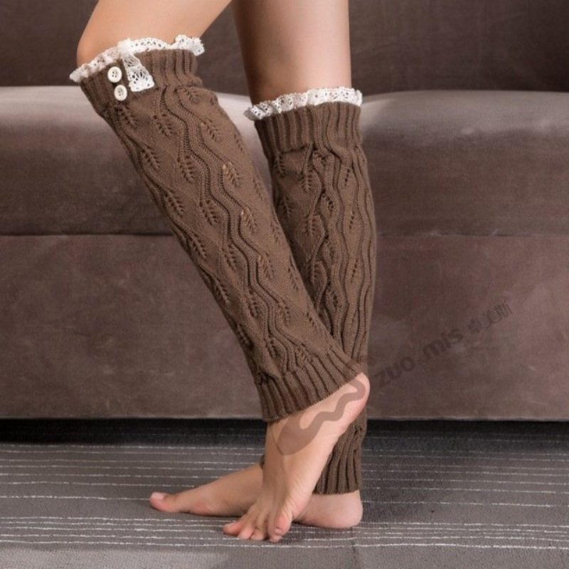 Pletené Ponožky Vianočné Čipkované Legínsové