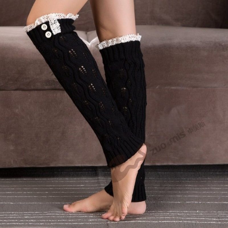 Pletené Ponožky Vianočné Čipkované Legínsové
