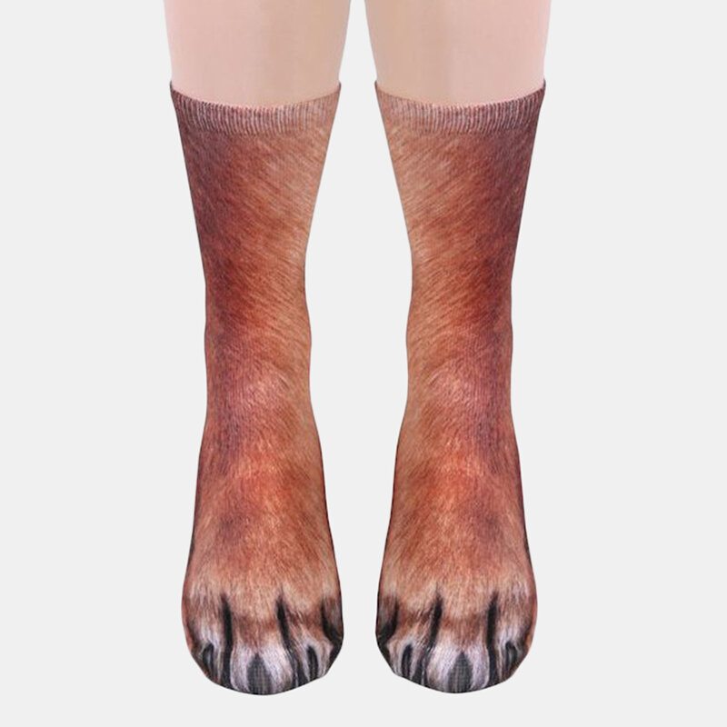 Unisex Ponožky Pre Dospelých S Potlačou Zvierat Animal Tube Socks 3d Print So Zvieracími Nohami