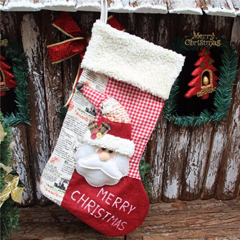 Vianočná Dekorácia Ponožky Kockované Snehuliak Vianočné Darčeky Pre Starších Na Vianočný Stromček