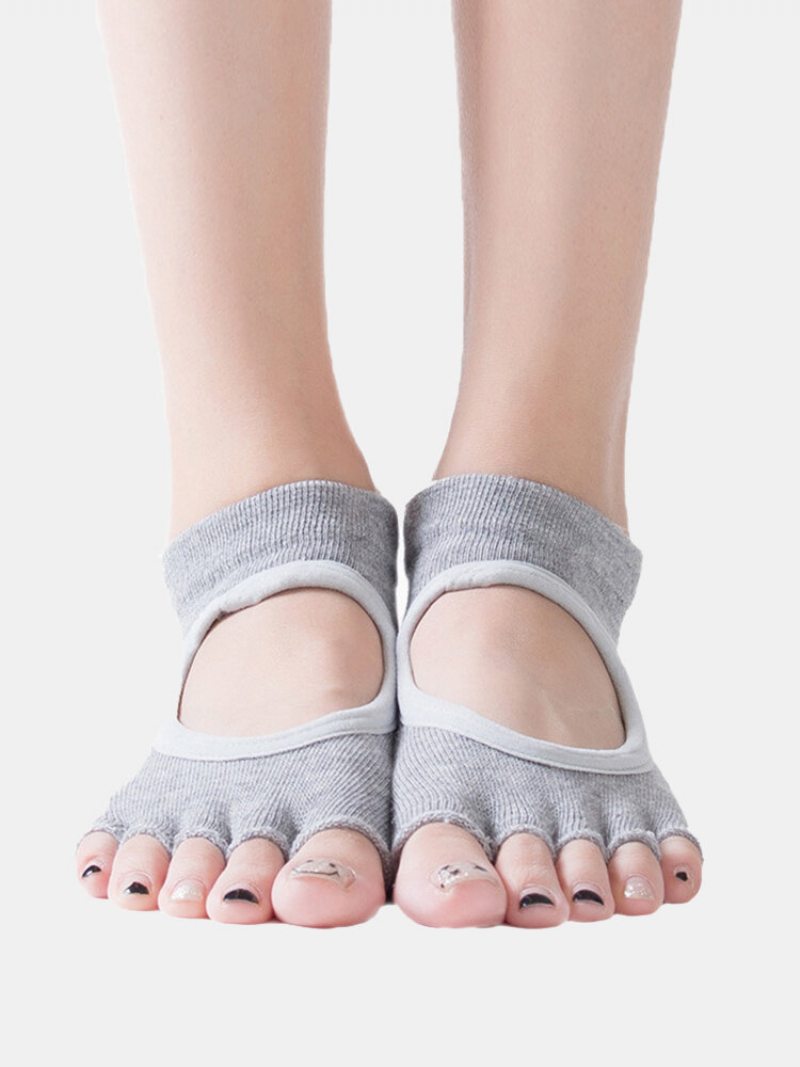 Ženy Čistá Bavlna Priedušná Pot Absorbujúca Športové Jogové Ponožky S Otvorenou Špičkou