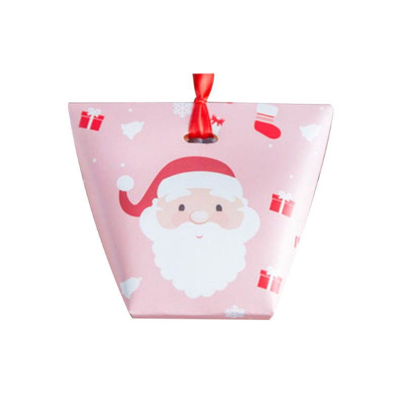 10ks Vianočná Baliaca Škatuľka Na Sušienky Cukry Matné Vynikajúce Papierové Vrecúška Na Občerstvenie Balenie Na Pečenie Papierová Krabička Na Cukrovinky So Stuhou V Rolkách
