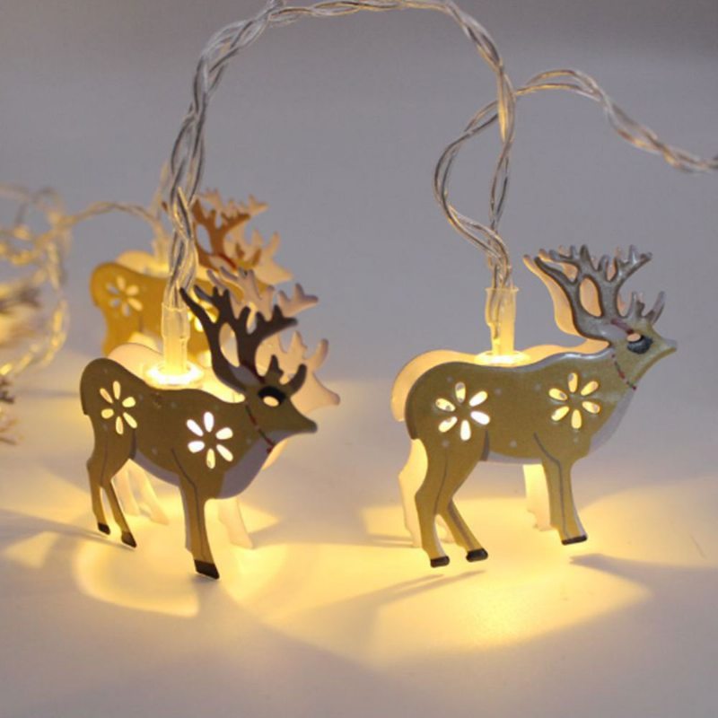 1.8 M 10 Led Roztomilá Kreatívna Farebná Kresba Sviečka Zvonček Elk Model Snehuliaka Svetlá Šnúrka Vianočná Dekorácia S Krabičkou Na Batérie