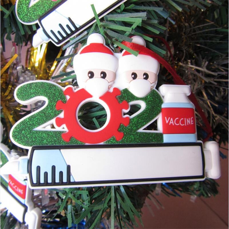 2023 Vianočný Prívesok Diy Maska Na Tvár Muž Ručne Písané Meno Remienok Na Stromček Prevencia Epidémie Trojrozmerná Vianočná Ozdoba Z Pvc 50ks