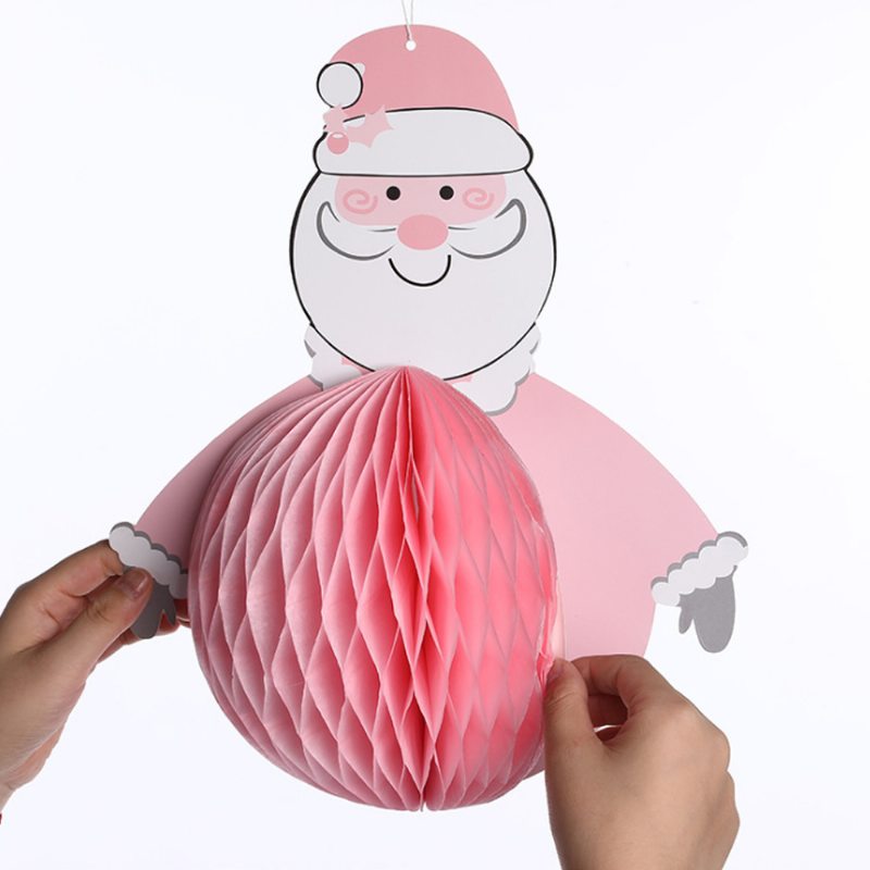 5ks Santa Claus Prívesok Z Papiera Voštinový Na Vianočnú Dekoráciu Kreslený Tvar Papierový Girlandy Snehuliak Plást