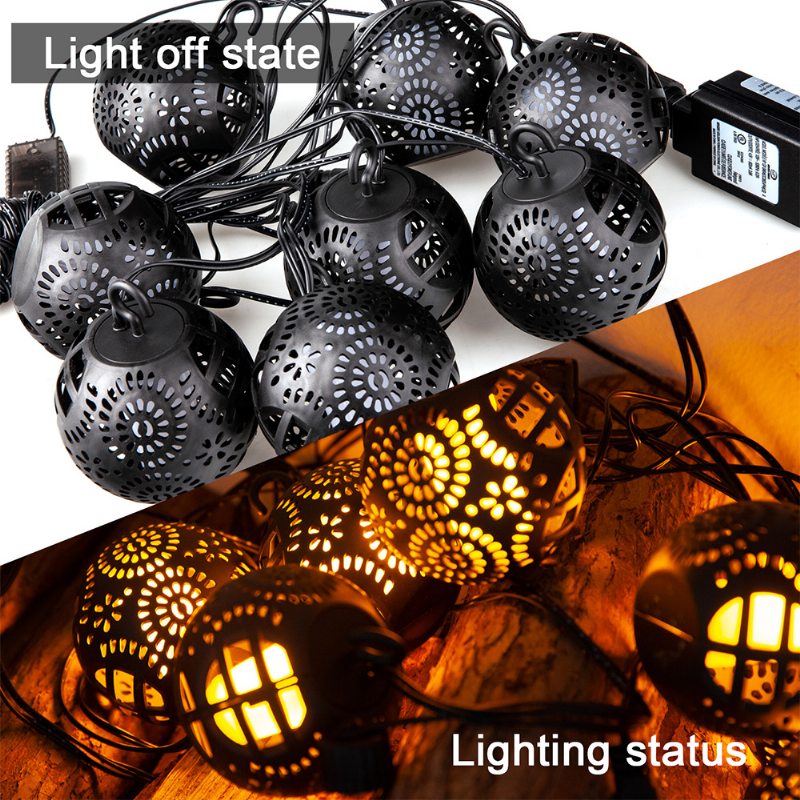 8pcs 3 Metre Led Lampa S Tekvicovým Plameňom Efektné Halloweenske Svetlá Jemná Šnúrka Na Svetlo S Dutým Infračervené Ovládanie Tekvicové Vianočná Dekorácia Ornament Vodotesný