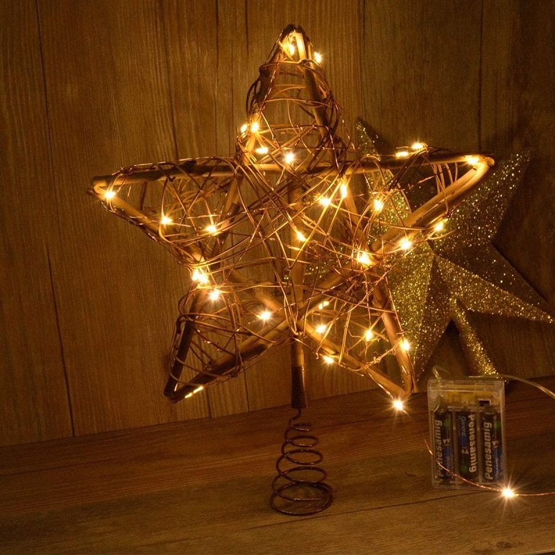 Cane Art Christmas Tree Top Star Vianočné Ozdoby Vianočný Strom Top So Svetlami