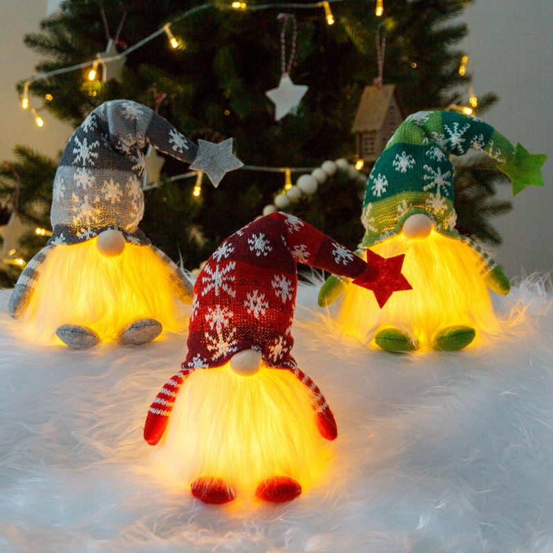 Christmas Doll Illuminated Rudolph Dwarf Gaceless Old Ornament