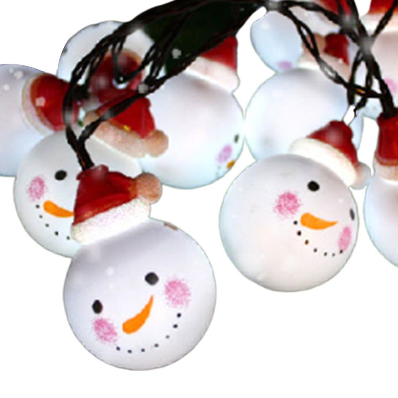 Cute Delicate 10 20 30 Led Útulný Romantický Snehuliak Svetlá Šnúrka Vianočné Lampy Párty Dekorácia Nádvoria Ozdoby