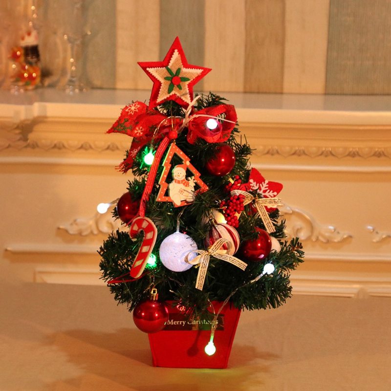 Diy Mini Vianočný Stromček S Červeným Kartónovým Podstavcom Pre Kancelárske Školské Reťazce Dekorácie Fotografické Rekvizity Stolný Santa Tree