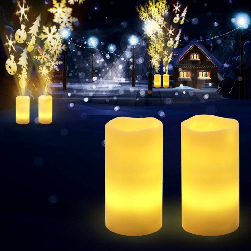 Ekologické Vianočné Osvetlenie Projektora Sneženie Vnútorná Bezplameňová Led Lampa Na Sviečku S Časovačom Wireless Remote Home Decoration