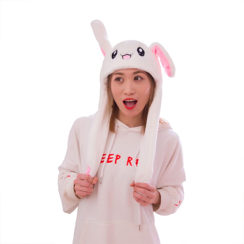 Králičia Čiapka Uša Pohyblivá Skákacia Funny Bunny Plyšová Cosplay Na Vianočný Večierok