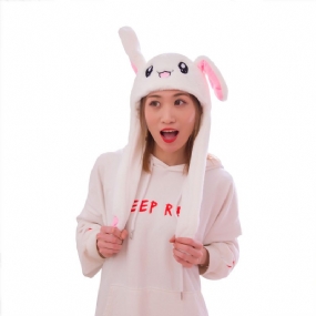 Králičia Čiapka Uša Pohyblivá Skákacia Funny Bunny Plyšová Cosplay Na Vianočný Večierok