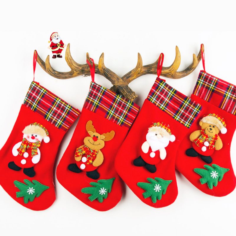 Najpredávanejšie Dizajnové Pančuchy Vianočné Ozdoby Látkový Kock Santa Claus Ponožky Darčeková Taška