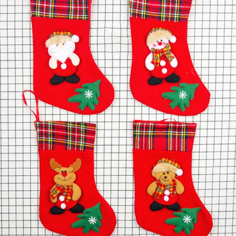 Najpredávanejšie Dizajnové Pančuchy Vianočné Ozdoby Látkový Kock Santa Claus Ponožky Darčeková Taška