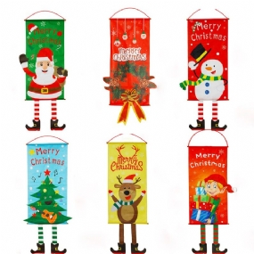 Netkaná Vianočná Vlajka Dekorácia Okien Vianočné Bannery Pre Domácu Vitrínu S Pruhom Na Zavesenie Pre Veselé Vianoce