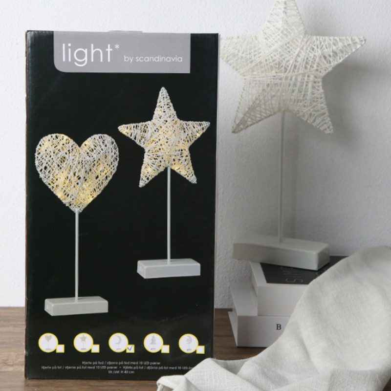 Nočná Lampa Led Star Heart Dekoratívna Izbová Stolová Modelovacia Vianočná Dekoračná Teplá Biela