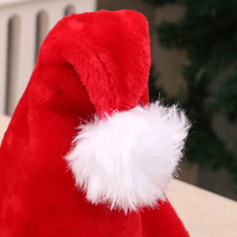 Obyčajné Vianočné Plyšové Čiapky Santa Čiapka Rekvizity Na Vianočný Večierok Zväčšujú Zahustenie Vianočných Ozdôb Pre Dospelých A Deti