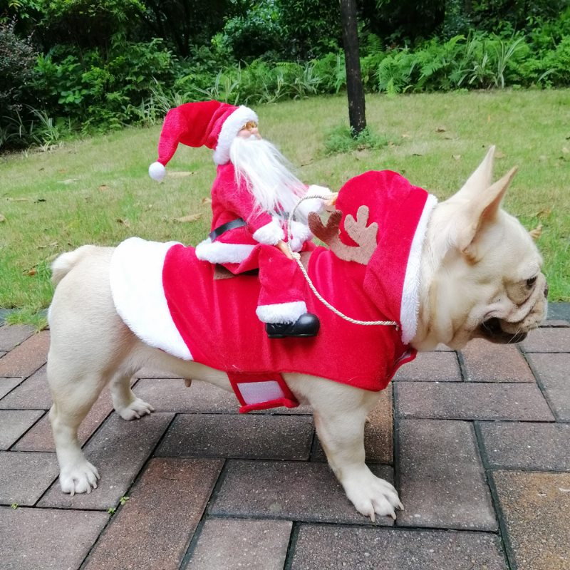 Pes Vianočný Kostým Santa Claus Jazdecký Vianočné Oblečenie Pre Domáce Zvieratá Jeleňa Produkty Pre