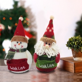 Pomôcky Na Vianočné Dekorácie Snehuliak Santa Claus Kreslená Bábika Vianočná Atmosféra Rozloženie Kreatívne Darčeky Na Sviatky