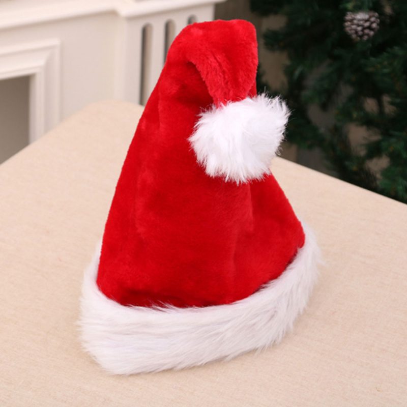 Rekvizity Na Vianočný Večierok Zväčšujú Zahustenie Vianočné Ozdoby Dospelé Deti Obyčajné Plyšové Čiapky Santa Čiapka