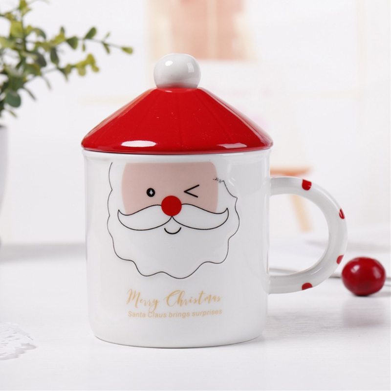 Santa Claus Keramický Pohár Na Darčeky Pre Rodinu Kreatívny Hrnček S Lyžičkou Jednoduché Čistenie A Bezpečný Na Vodu Vianočný Darček