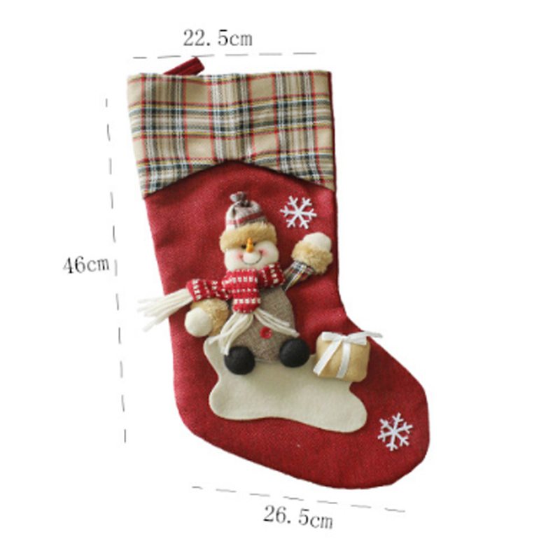 Santa Claus Snehuliak Ponožky Vysoko Kvalitné Vianočné Darčekové Tašky Dekoratívne Ozdoby