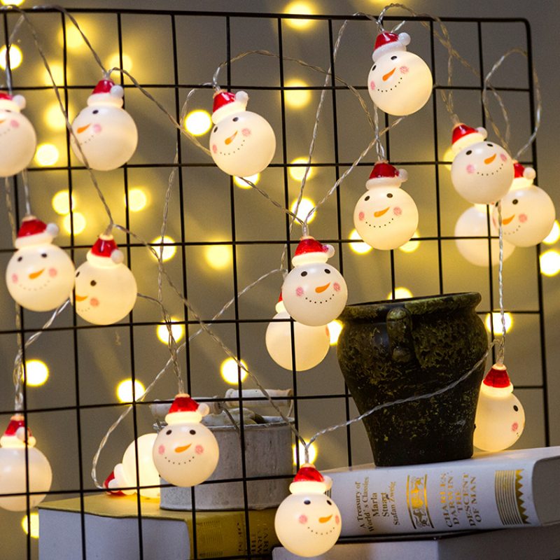 Snehuliak Vianočné Svetlá Led Svetielka Reťazec Vianočná Dekorácia Usb Battery Box Santa Claus String