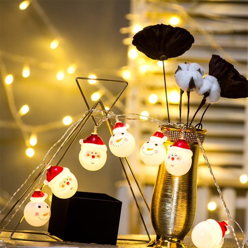 Snehuliak Vianočné Svetlá Led Svetielka Reťazec Vianočná Dekorácia Usb Battery Box Santa Claus String