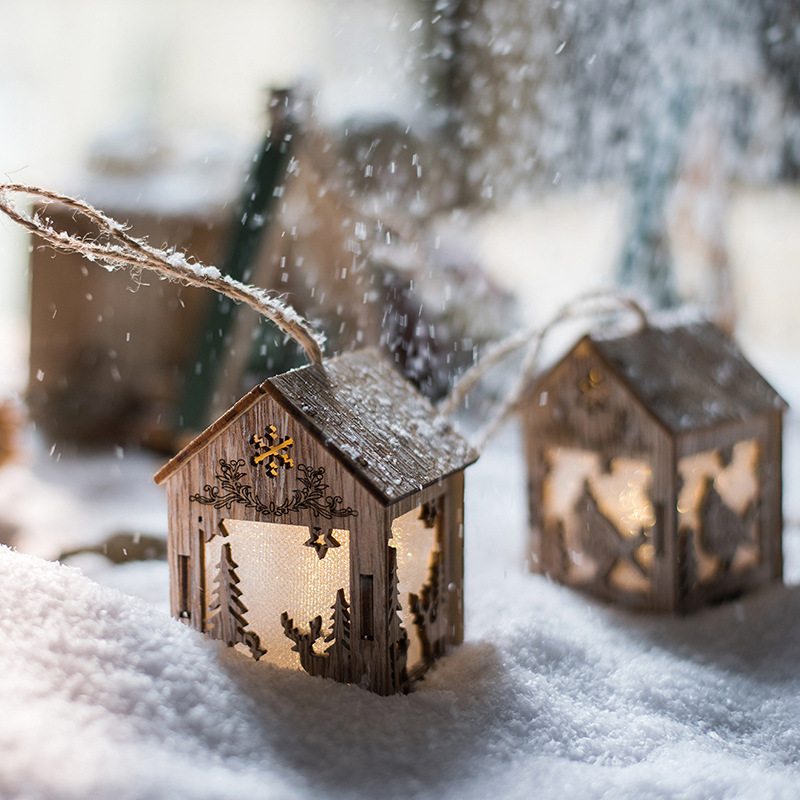 Svetlá Na Snehový Dom Vianočné Ozdoby Na Stromček Atmosféra Sviatkov Svetlo Na Párty Prívesok Na Guľu Nočné
