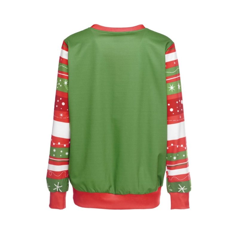 Unisex Vianočná Svetrová Košeľa Polyesterová Celosublimačná S Dlhým Rukávom Neblednúce Teplé Vianočné Svetre