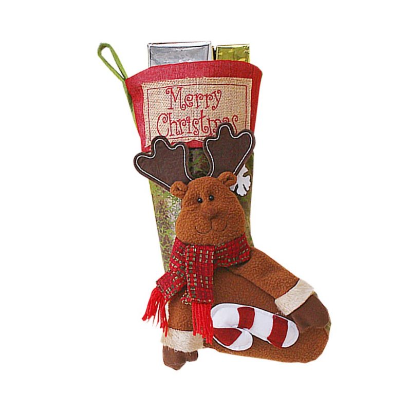 Veľká Veľkosť Závesných Vianočných Darčekových Ponožiek Nový Príchod Santa Elk Snowman Detská Darčeková Taška Vianočné Pančuchy