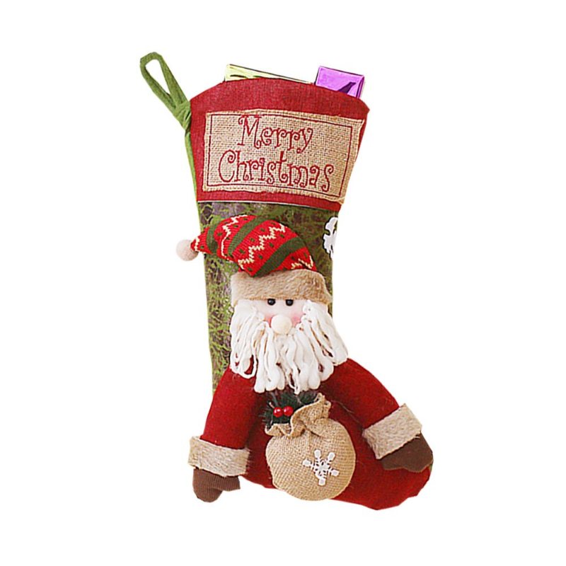 Veľká Veľkosť Závesných Vianočných Darčekových Ponožiek Nový Príchod Santa Elk Snowman Detská Darčeková Taška Vianočné Pančuchy