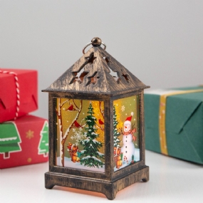 Vianoce Nové Kreatívny Starý Snehuliak Nočné Svetlo Retro Veterná Lampa Vianočná Dekorácia Na Plochu
