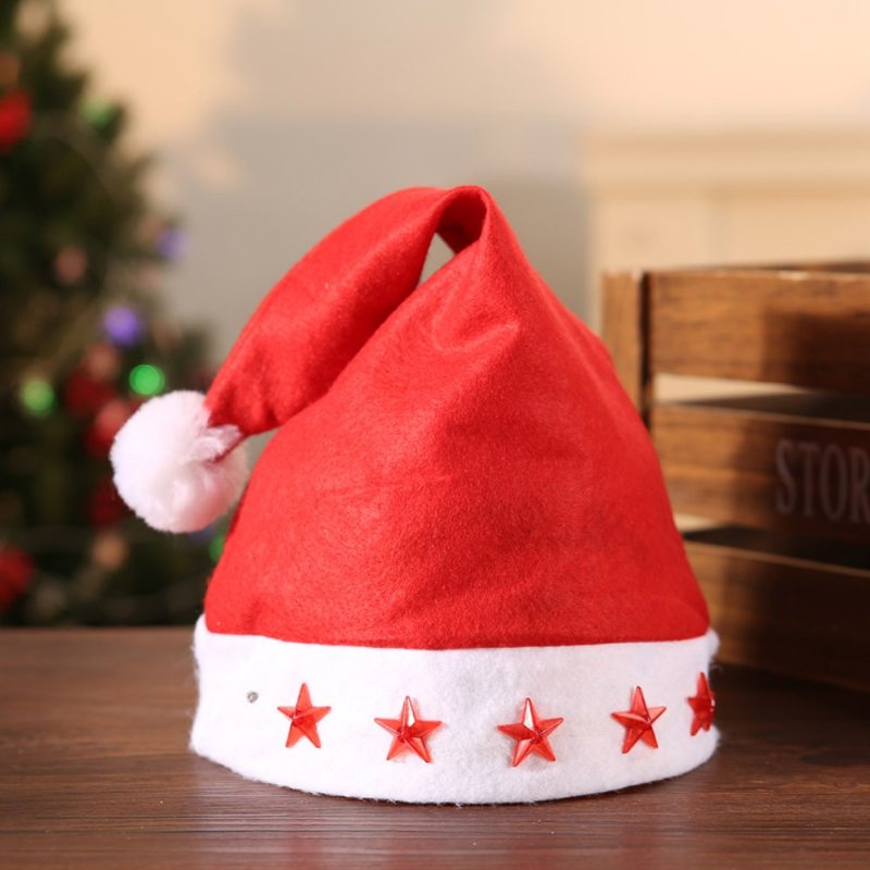 Vianočná Čiapka So Svetielkami - Tradičná Červeno-biely Vianočný Doplnok Santa Claus