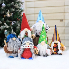 Vianočné Dekorácie Športové Trpaslík Rudolf Bez Tváre Santa Claus Ornamenty Ozdoby