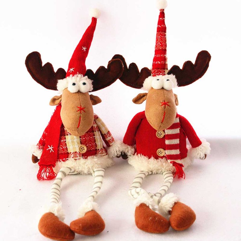 Vianočné Ozdoby Elk Ornamenty Vianočná Látka Sediace Bábiky Kreatívne Hračky