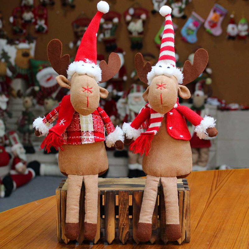 Vianočné Ozdoby Elk Ornamenty Vianočná Látka Sediace Bábiky Kreatívne Hračky