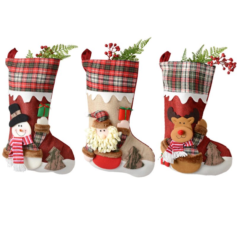 Vianočné Ozdoby Ponožky Darčekové Tašky S Cukríkmi Kreatívne Prívesky