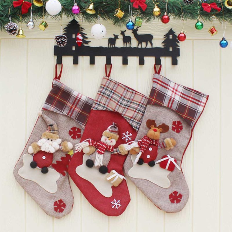 Vianočné Ozdoby Santa Claus Snehuliak Ponožky Vysoko Kvalitné Darčekové Tašky Dekoratívne