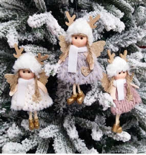 Vianočný Plyšový Anjelský Prívesok Dekorácie Roztomilé Bábiky Dievčenské Darčeky Prívesky Na Stromček